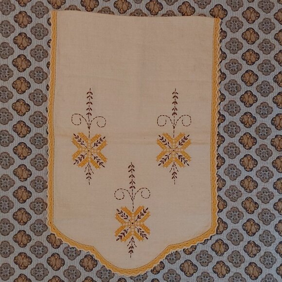 Vintage embroidered table runner